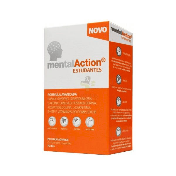 Mentalaction Estudante Comprimidosx30+Capsx30 Cápsulas + Comprimidos